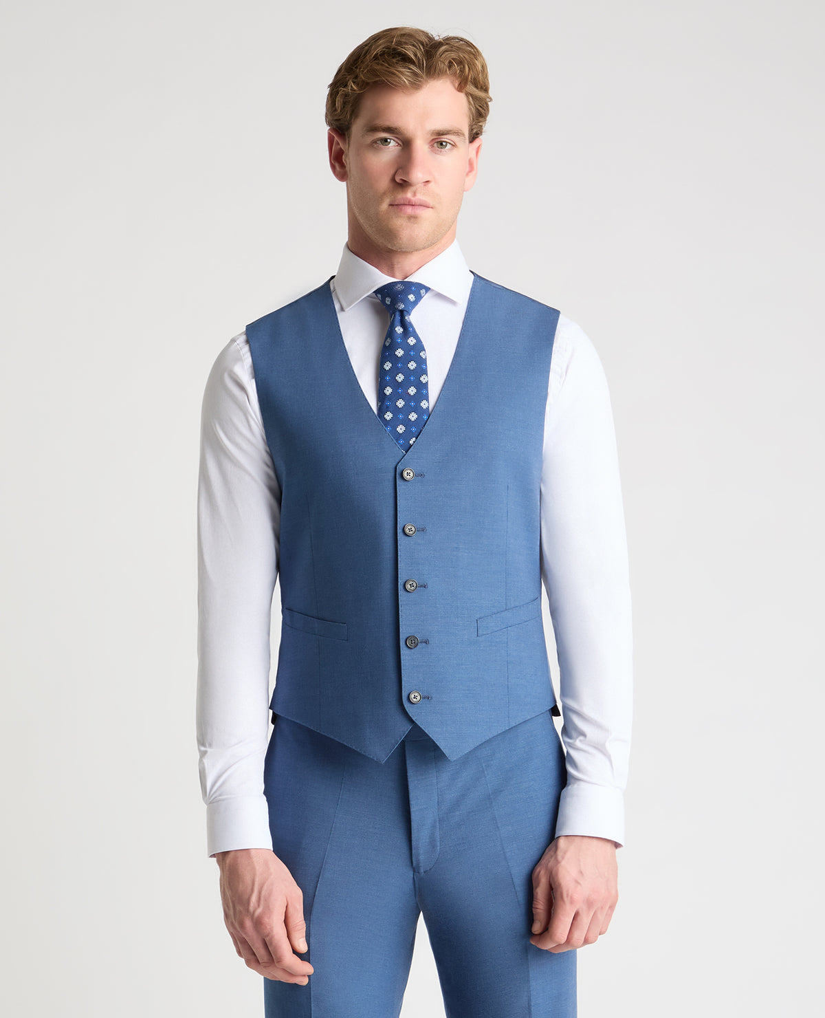 Man wearing a blue suit