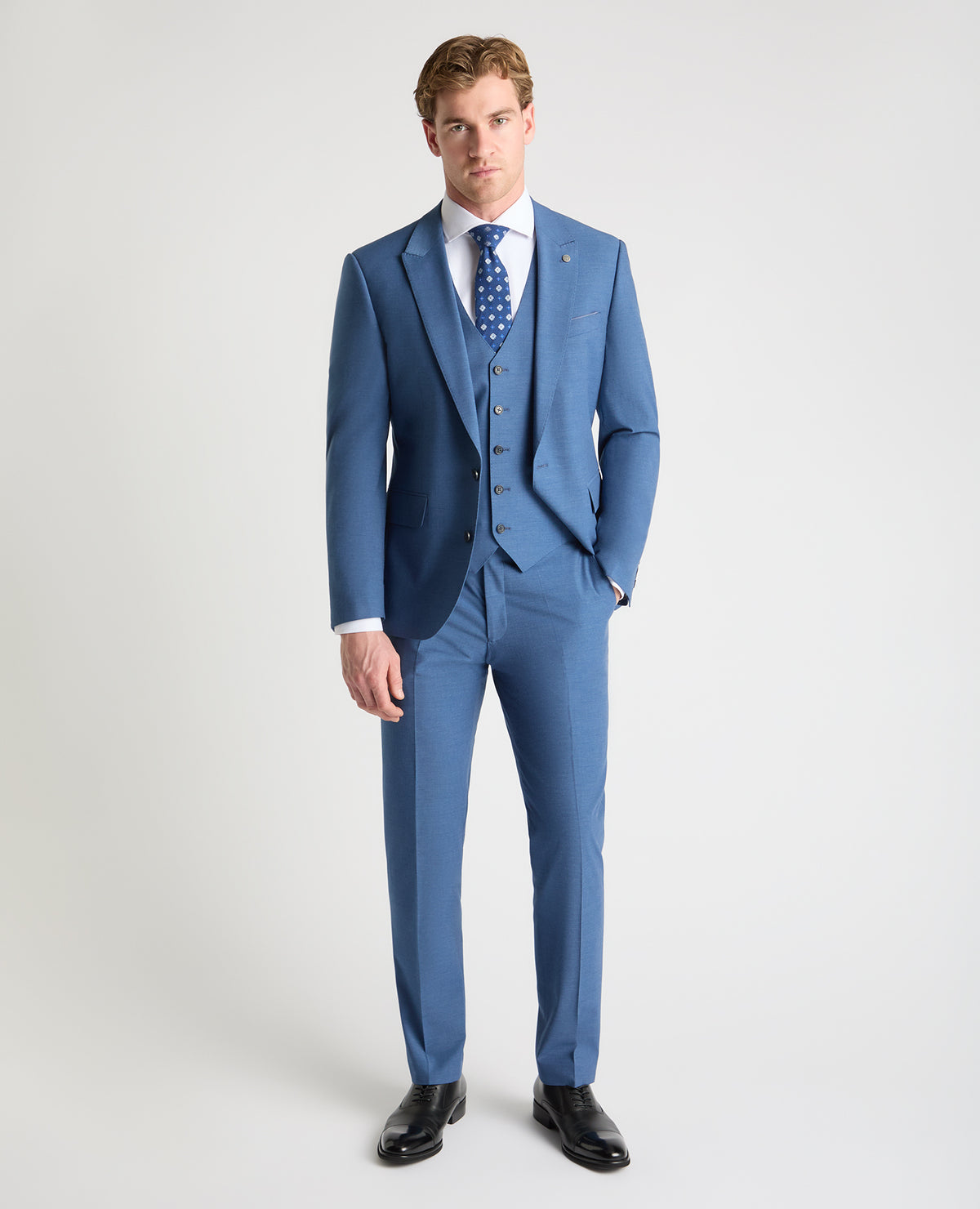 Man wearing a blue suit