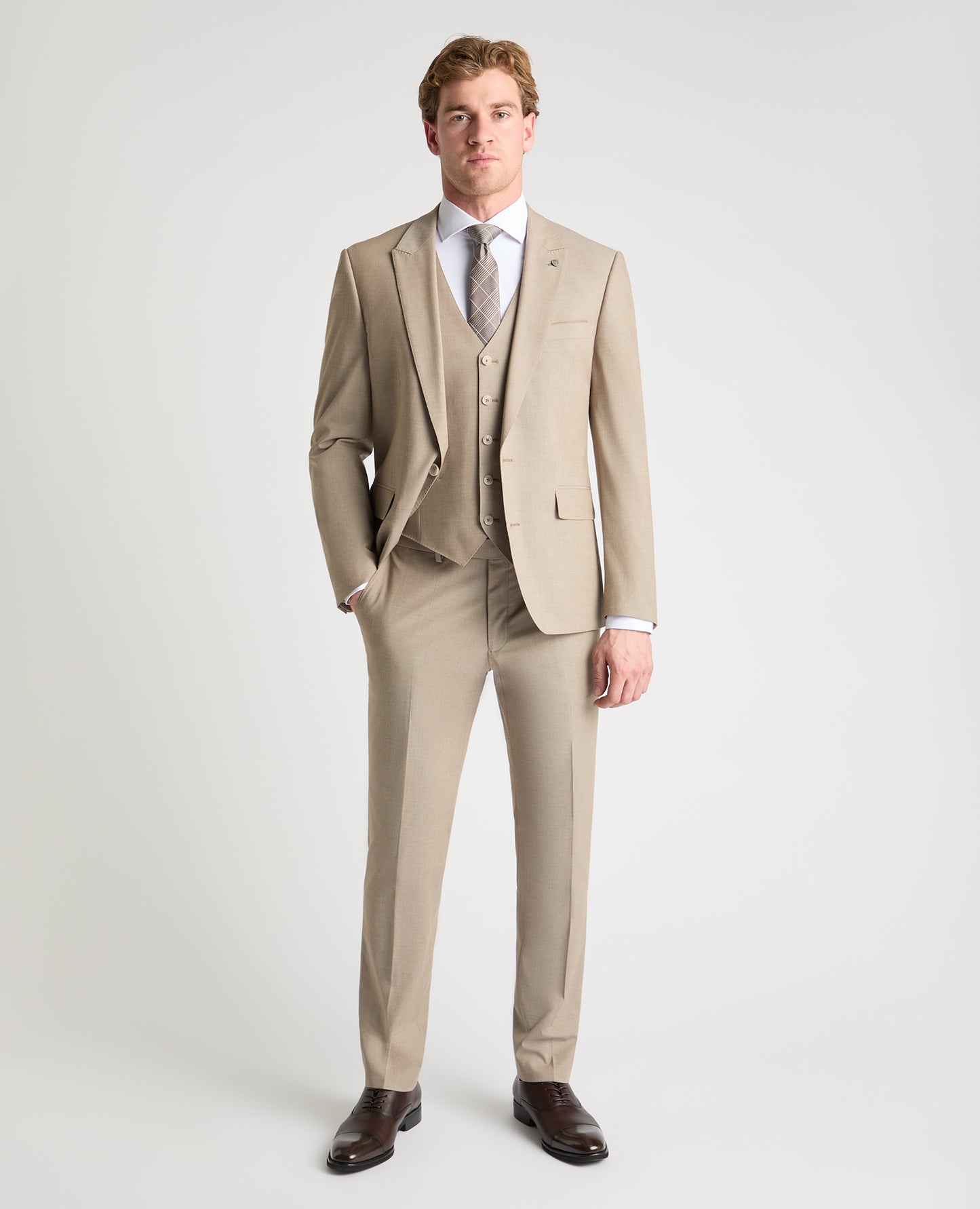 Man wearing a stone suit