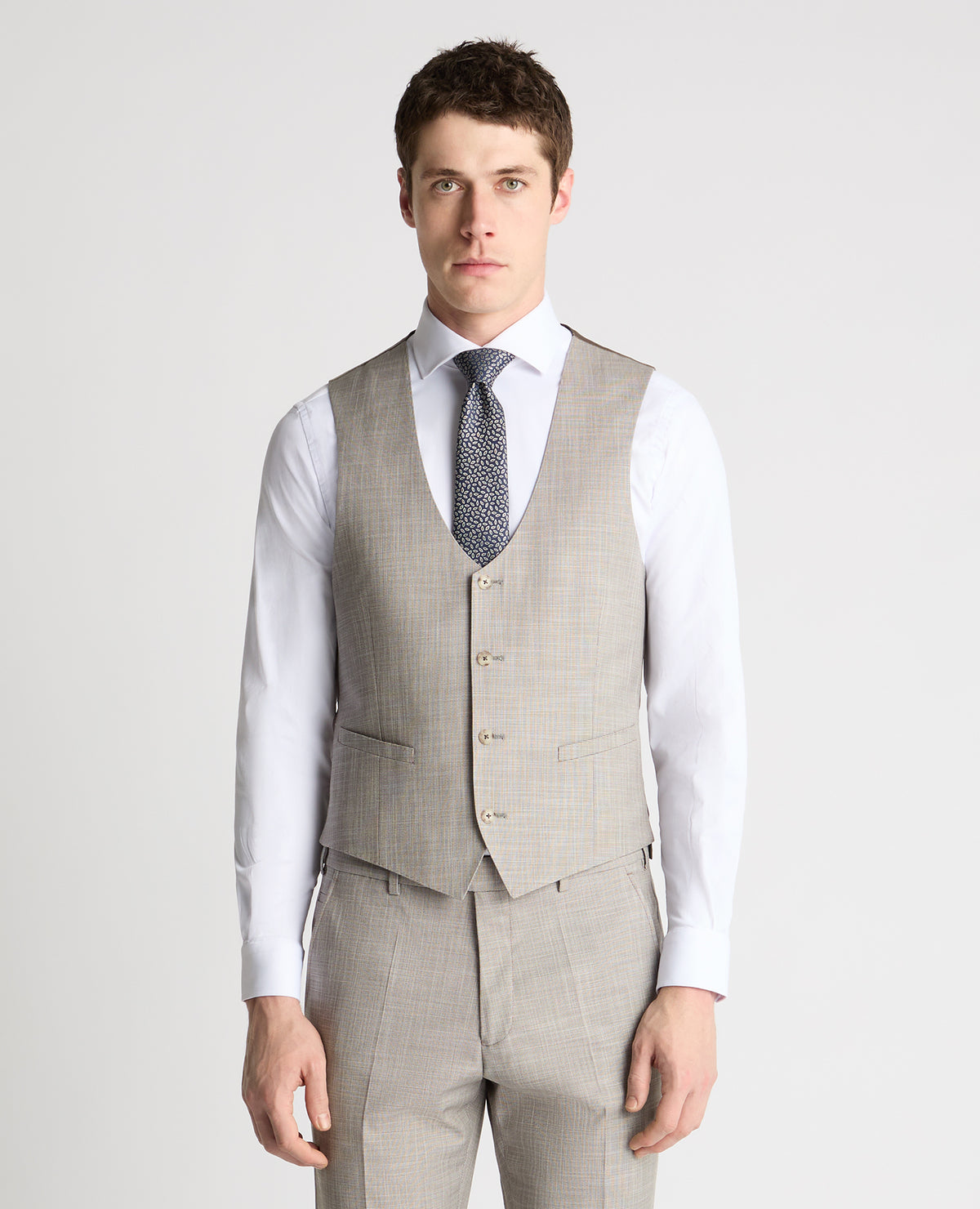 Man wearing a stone suit