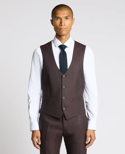 Man wearing a red Slim Fit Stripe Stretch