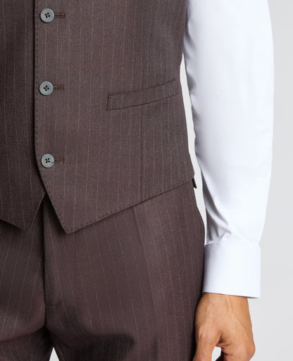 Man wearing a red Slim Fit Stripe Stretch