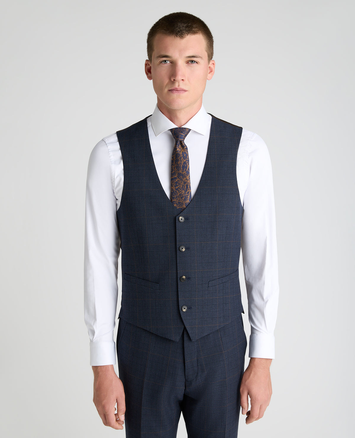 Navy Slim Fit Stretch Waistcoat