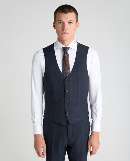 Navy Slim Fit Stretch Waistcoat