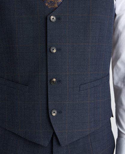 Navy Slim Fit Stretch Waistcoat