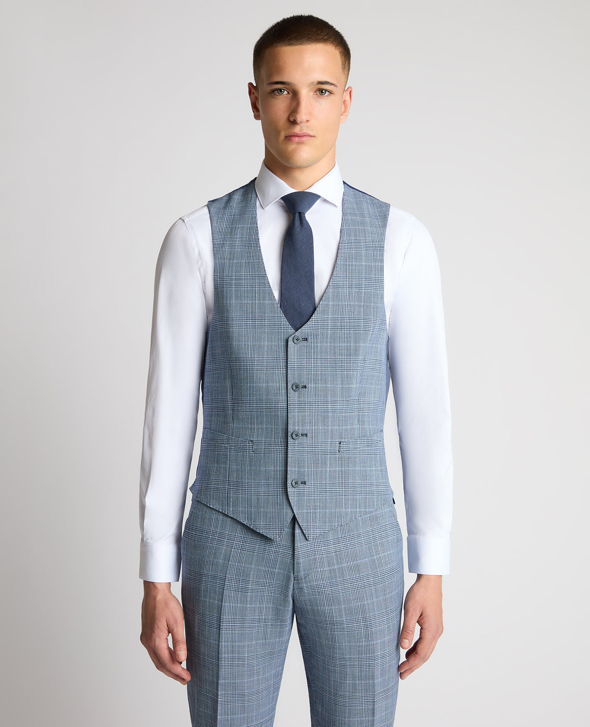 Man wearing a blue suit