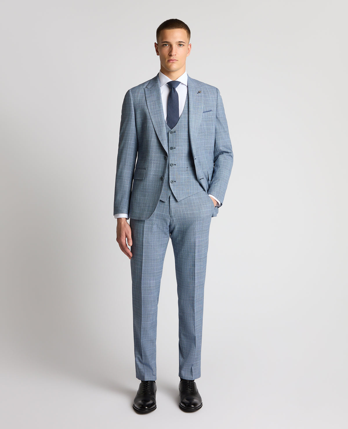 Man wearing a blue suit