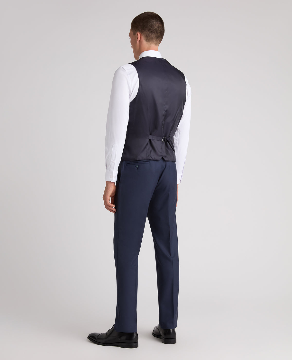 Dark Blue Slim Fit Wool Rich Massa Waistcoat