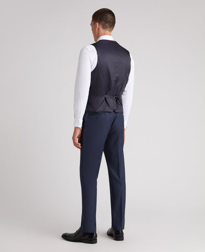 Dark Blue Slim Fit Wool Rich Massa Waistcoat