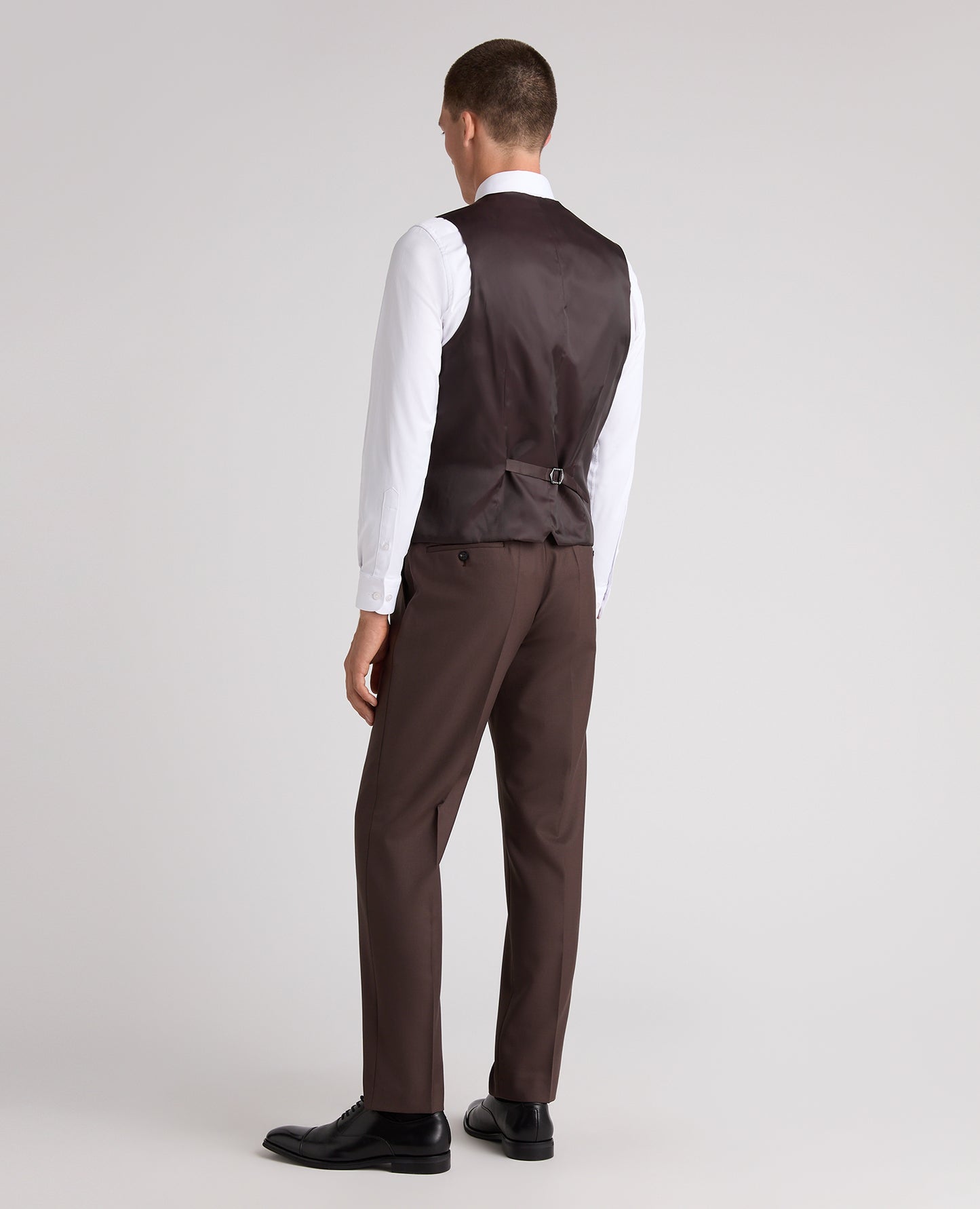 Brown Slim Fit Wool Rich Suit