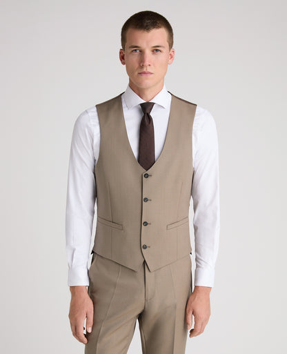 Stone Slim Fit Wool Rich Massa Waistcoat