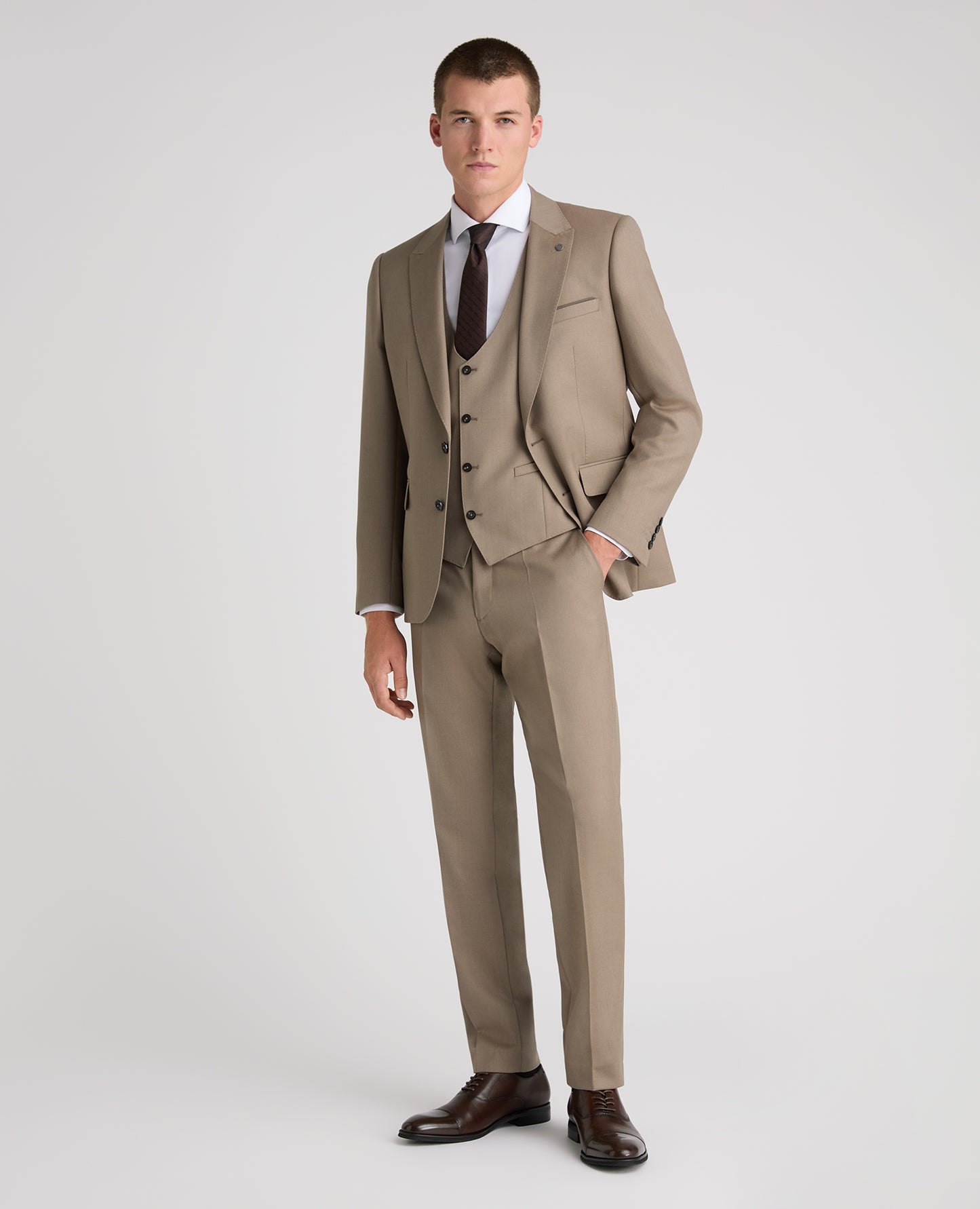 Stone Slim Fit Wool Rich Massa Waistcoat