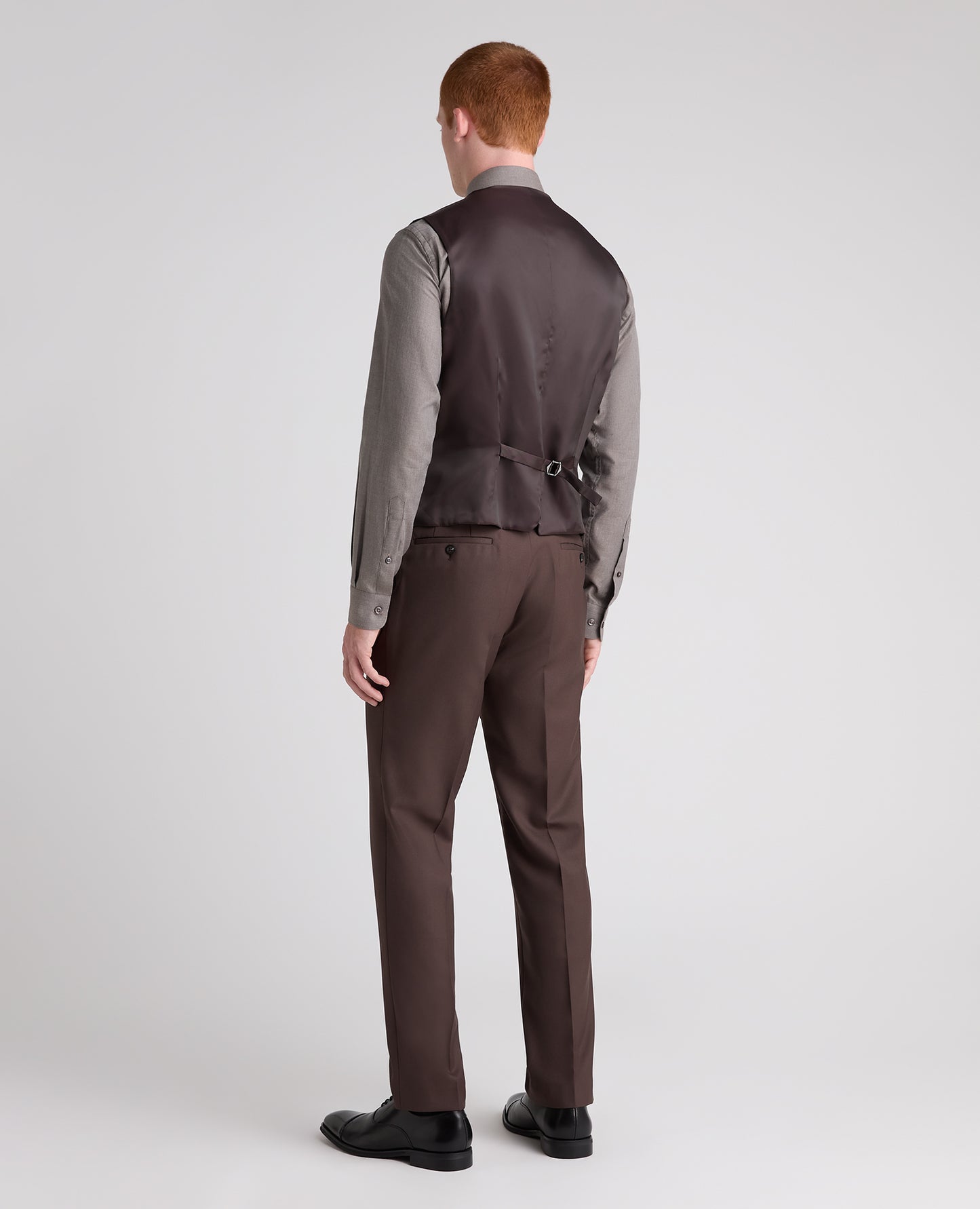 Brown Tapered Fit Wool Rich Waistcoat