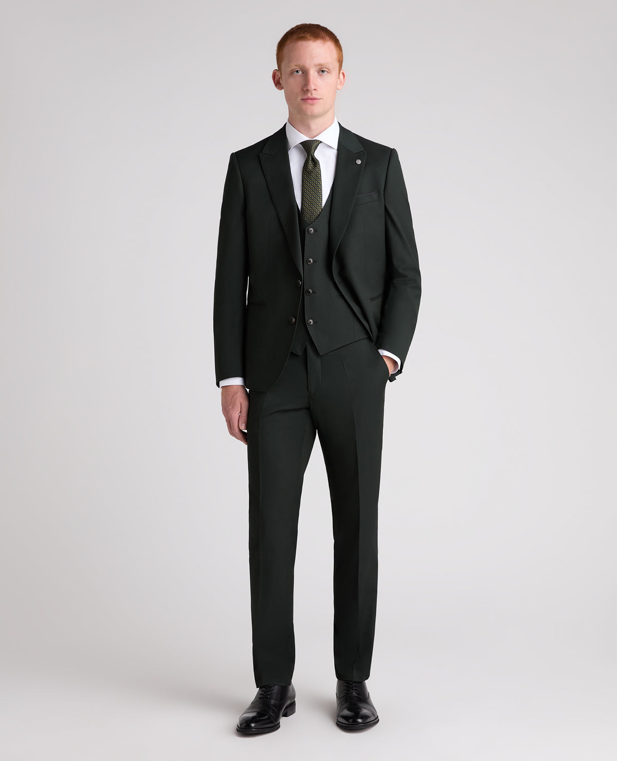 Dark Green Slim Fit Stretch Waistcoat