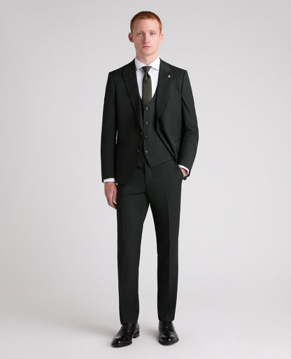 Dark Green Slim Fit Stretch Waistcoat