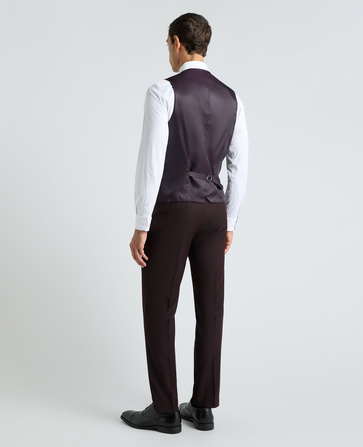 Dark Red Slim Fit Stretch Waistcoat