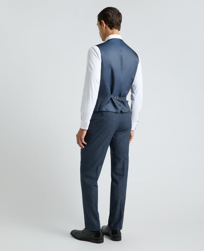 Dark Blue Tapered Fit Woven Stretch Waistcoat