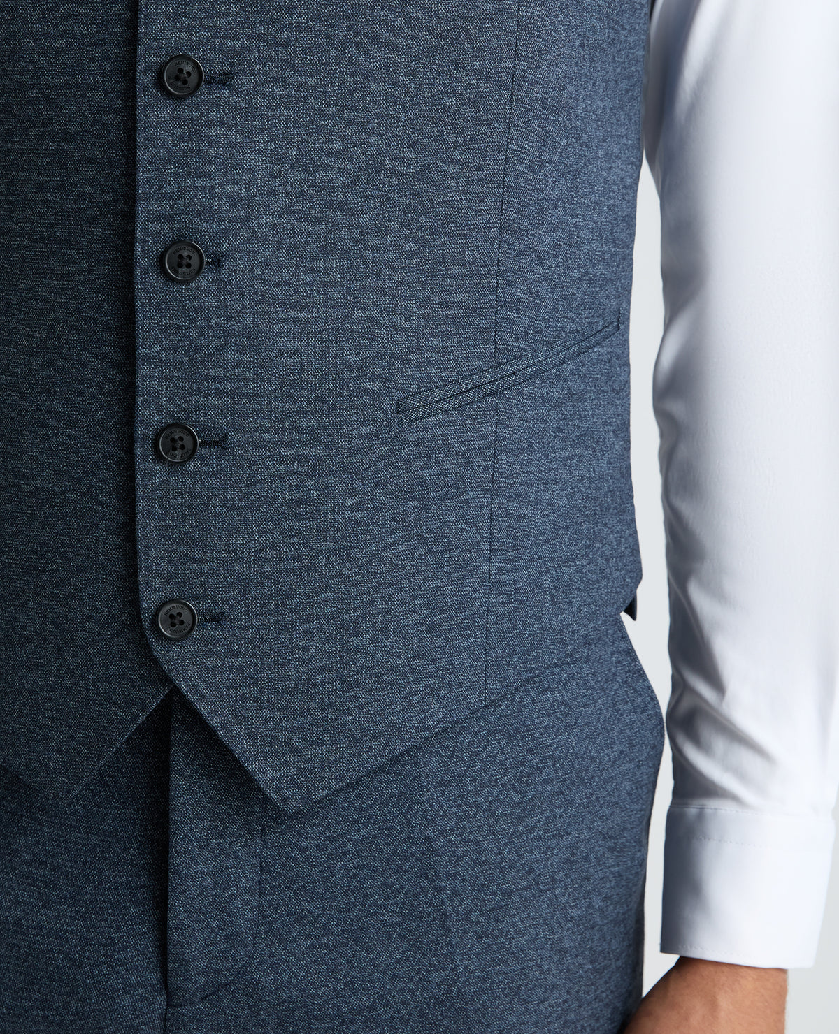 Dark Blue Tapered Fit Woven Stretch Waistcoat