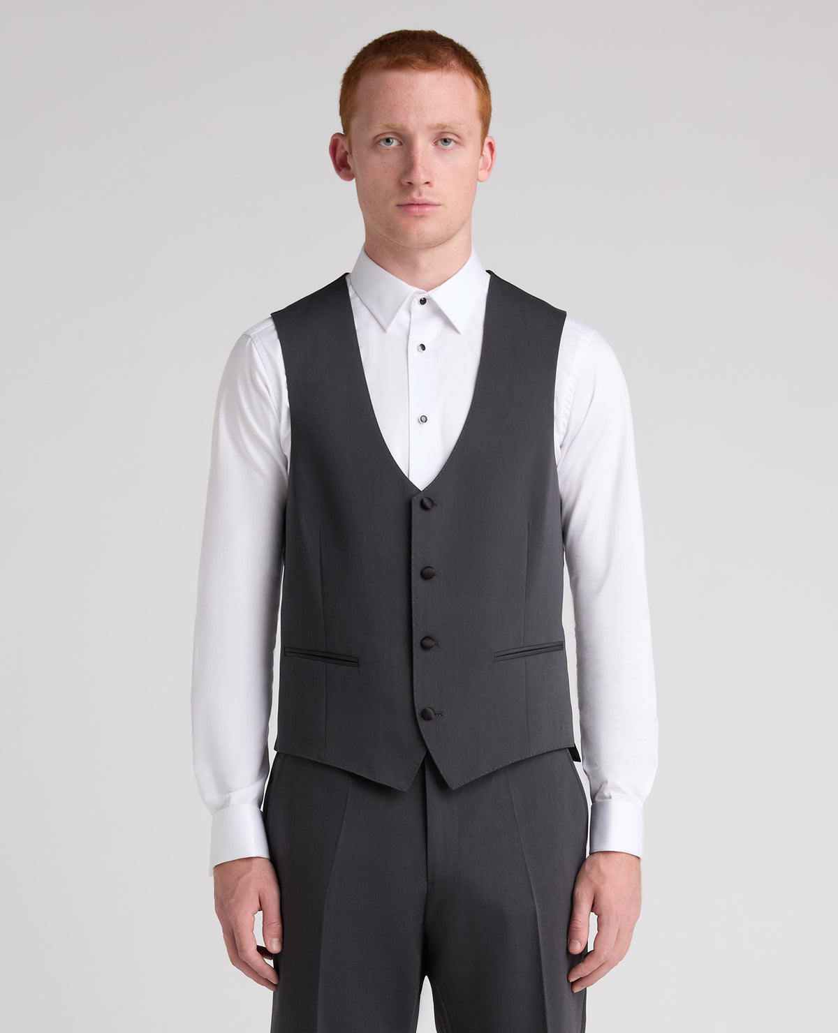 Dark Grey Slim Fit Stretch Waistcoat
