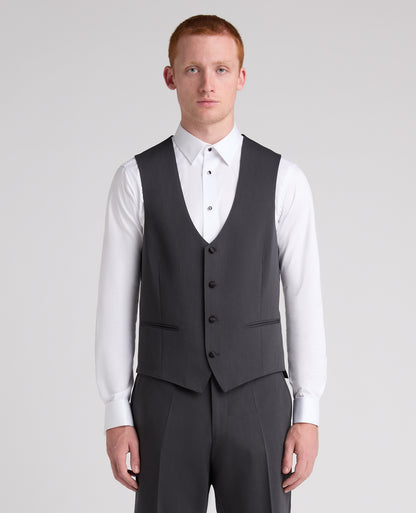 Dark Grey Slim Fit Stretch Waistcoat