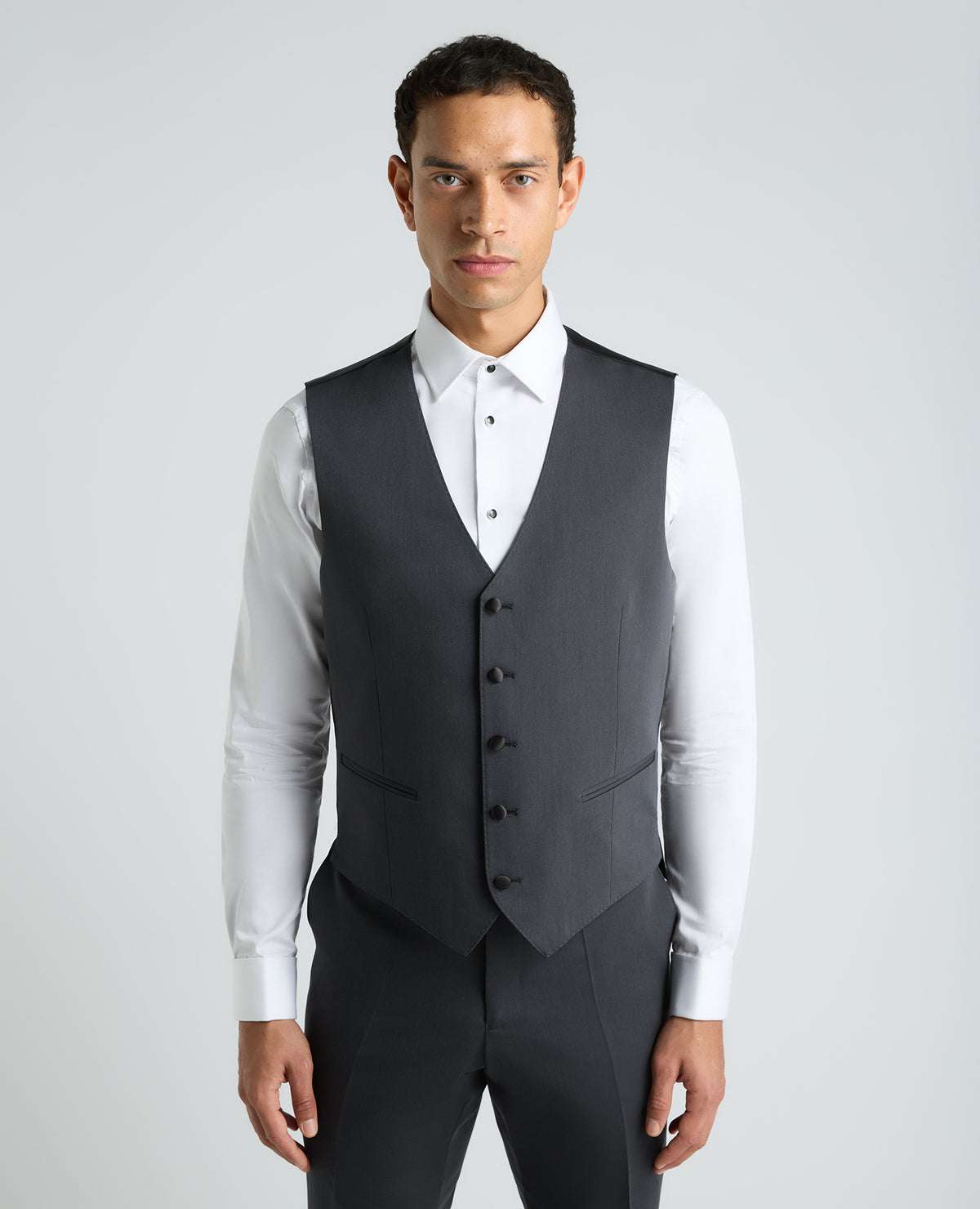 Dark Grey Tapered Fit Stretch Dinner Suit