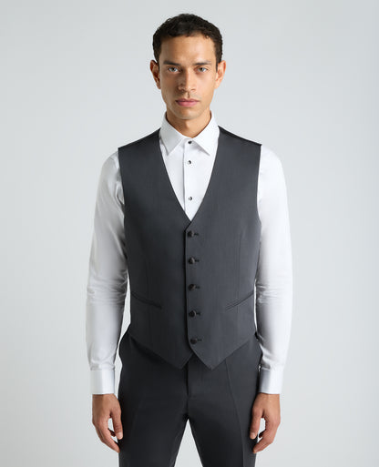 Dark Grey Tapered Fit Stretch Dinner Suit