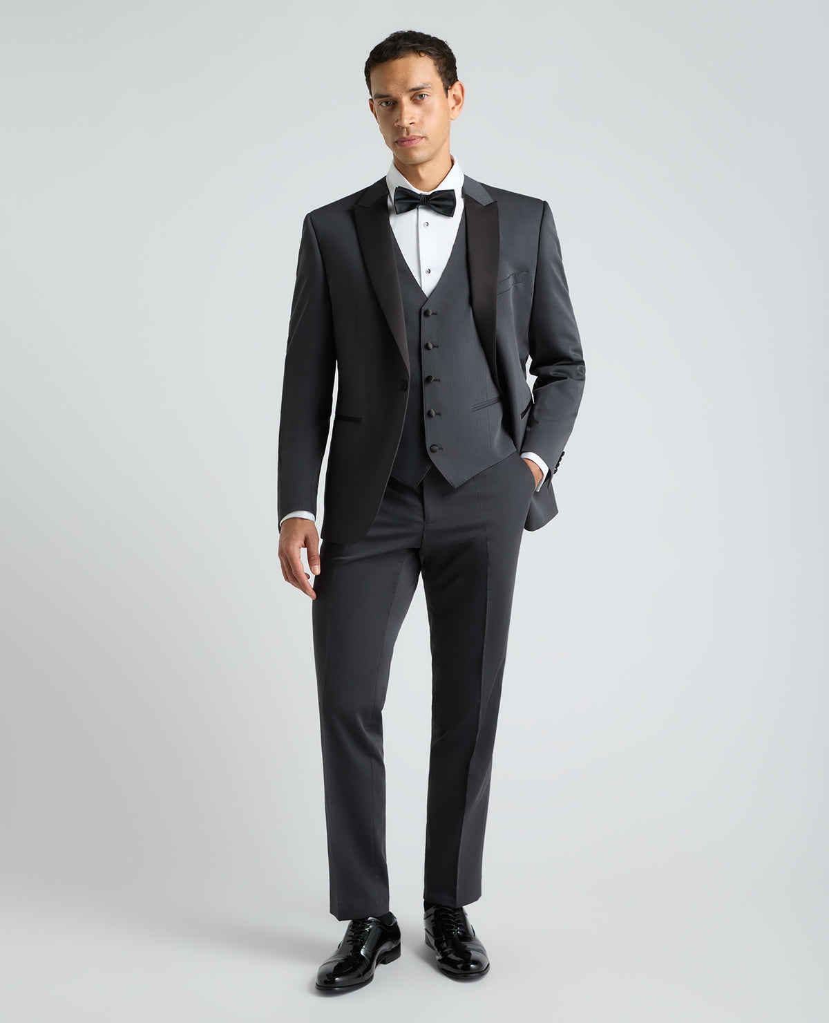 Dark Grey Tapered Fit Stretch Waistcoat