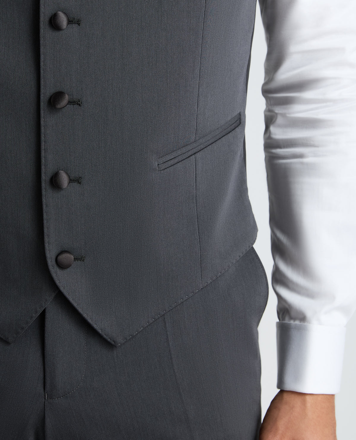 Dark Grey Tapered Fit Stretch Waistcoat