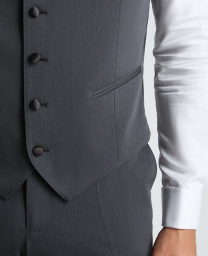 Dark Grey Tapered Fit Stretch Waistcoat