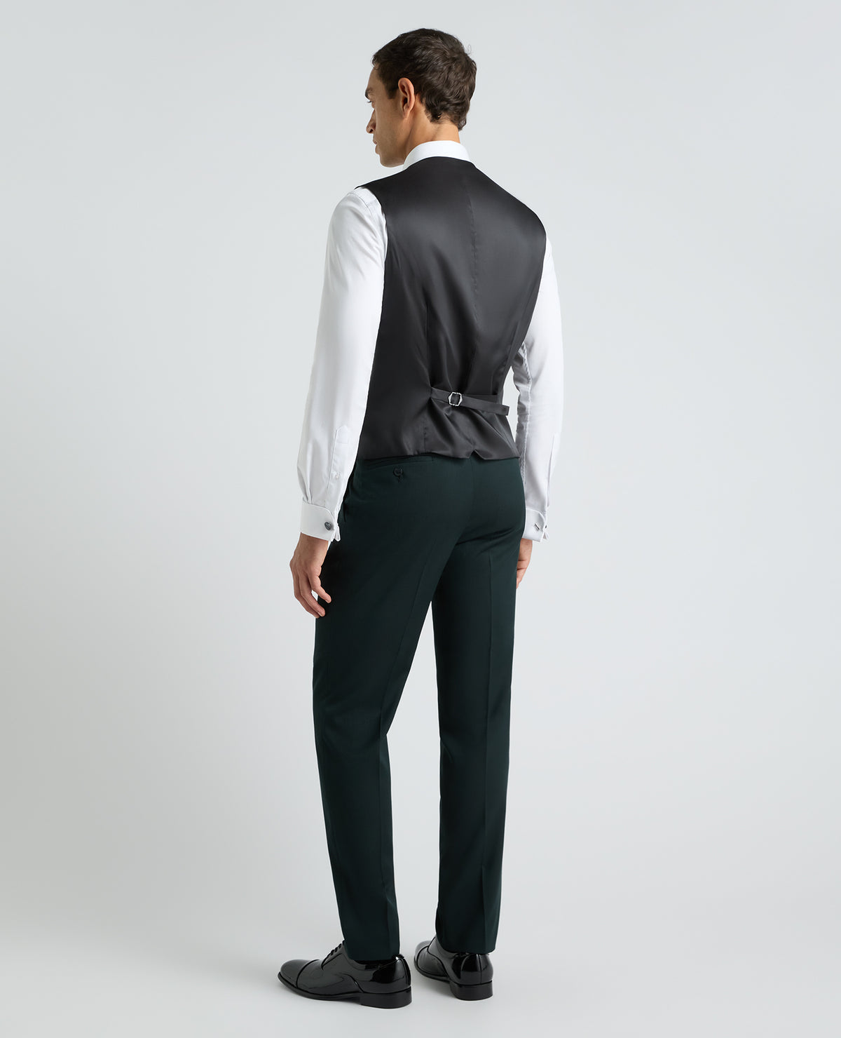 Dark Green Tapered Fit Satin Detail Stretch Dinner Suit