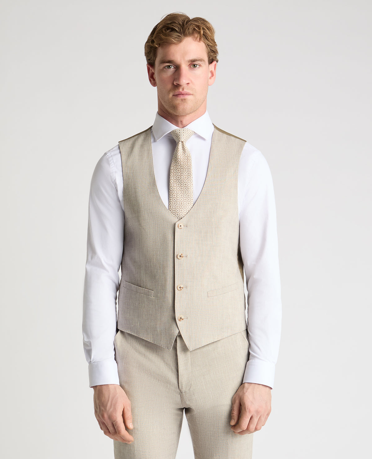 Man wearing a stone suit