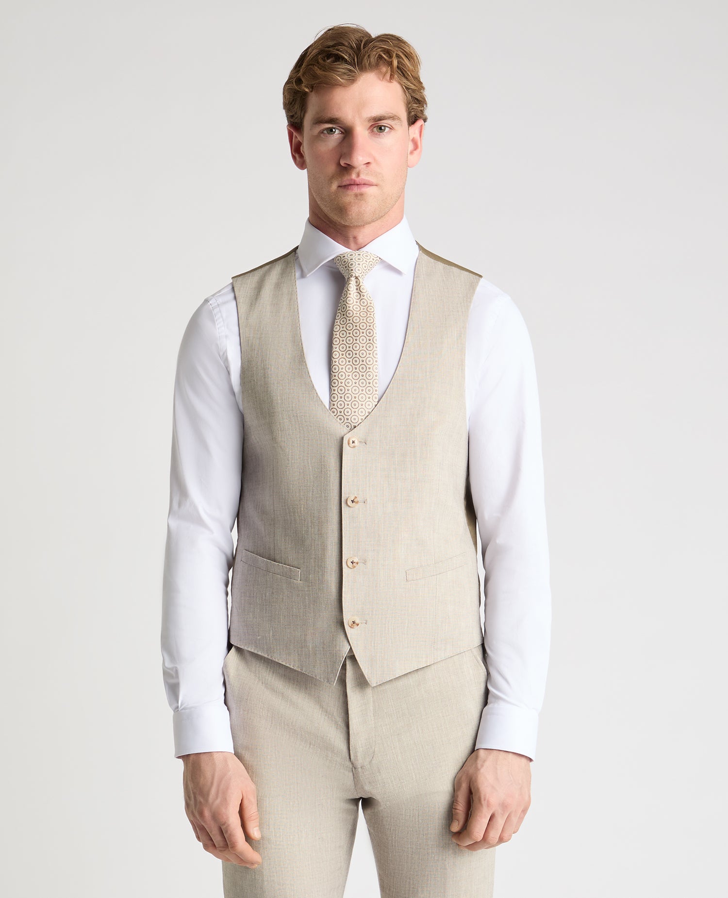 Man wearing a stone suit