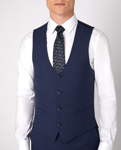 Man wearing a blue Mix and Match Suit Waistcoat