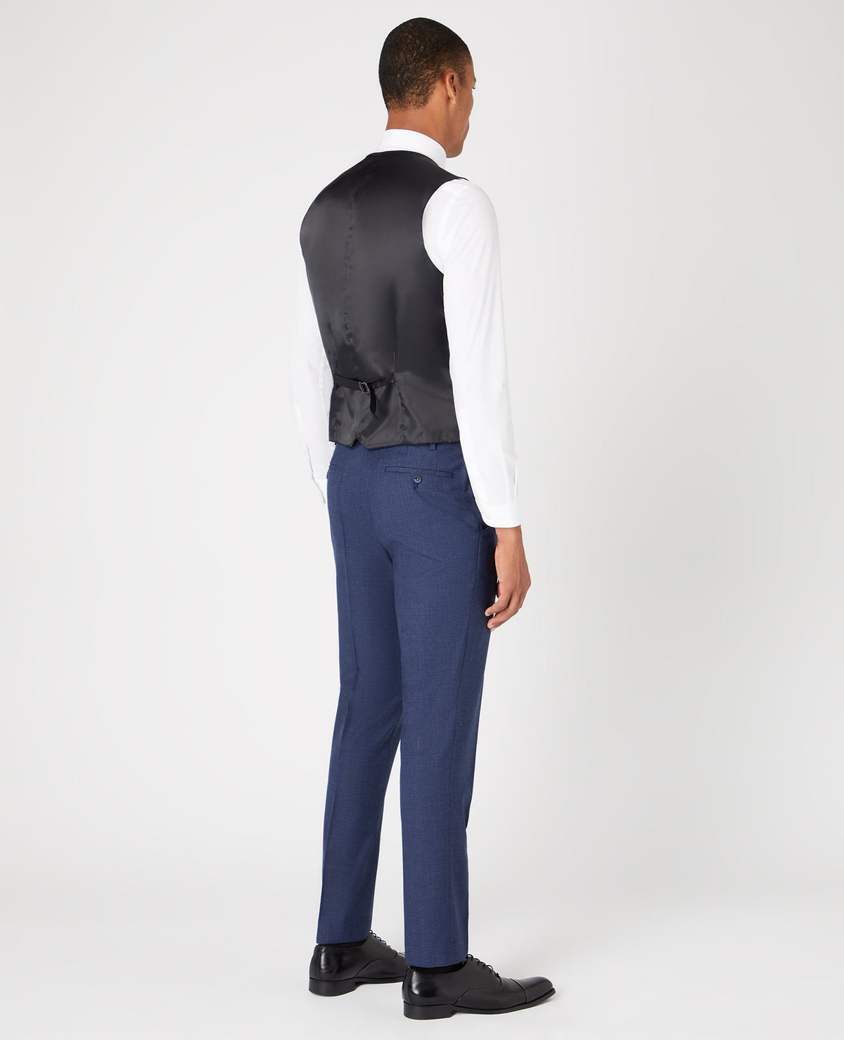 Man wearing a blue Mix and Match Suit Waistcoat