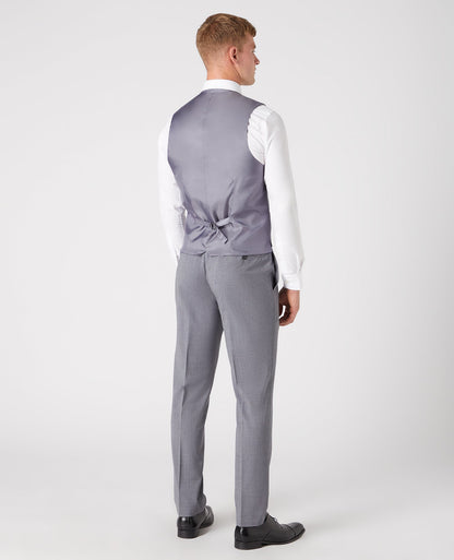 Man wearing a grey Slim Fit Wool-Rich Mix and Match Waistcoat