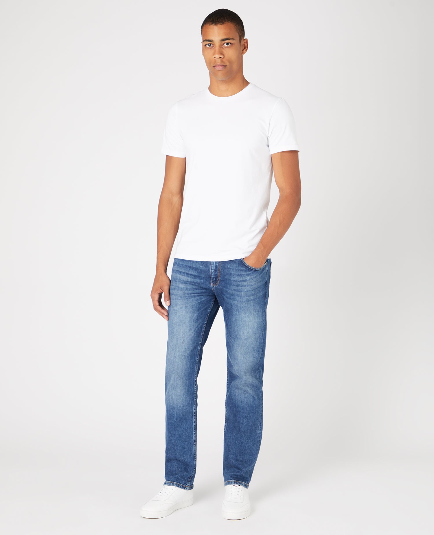 Straight Leg Cotton-Stretch Jeans