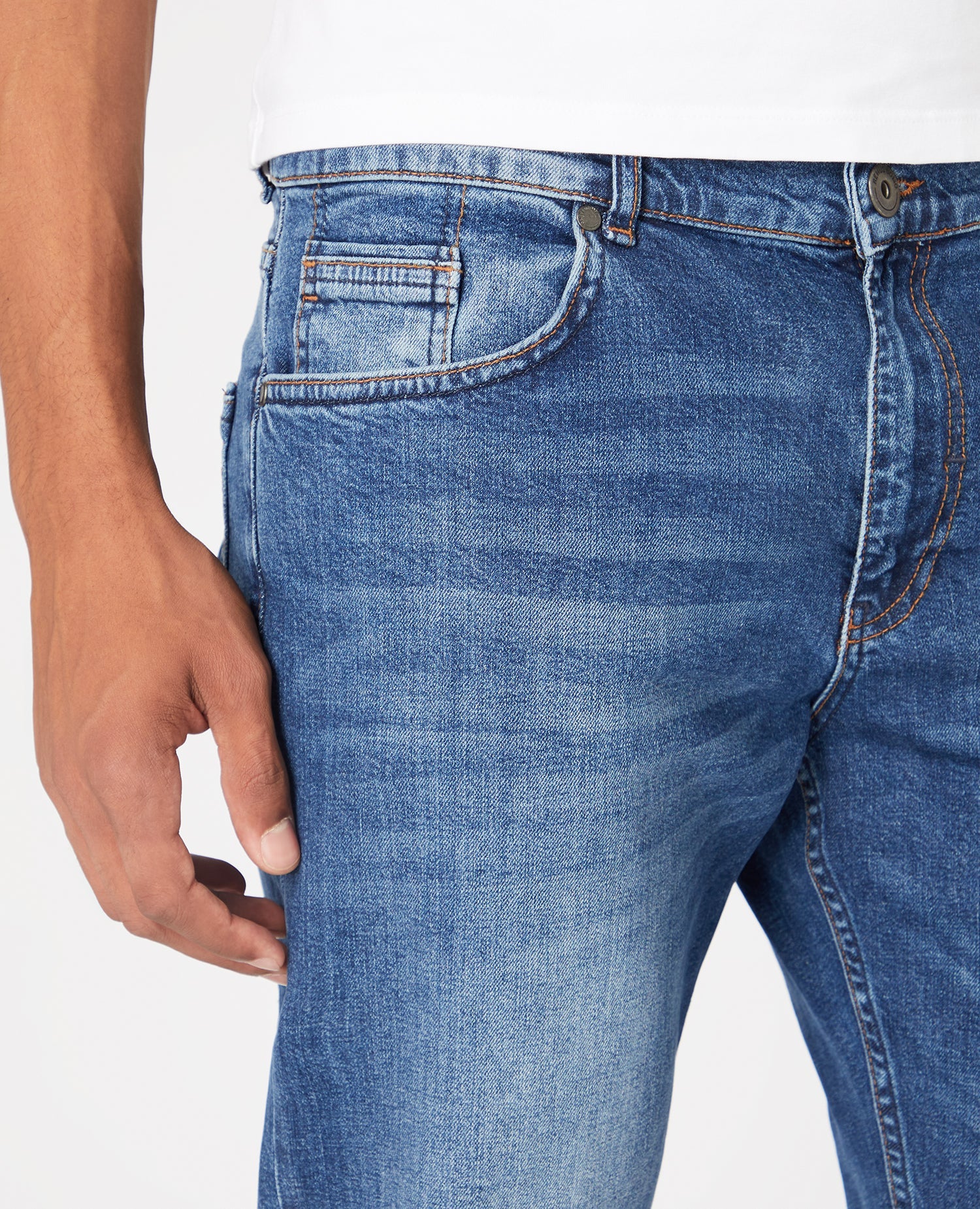 Straight Leg Cotton-Stretch Jeans