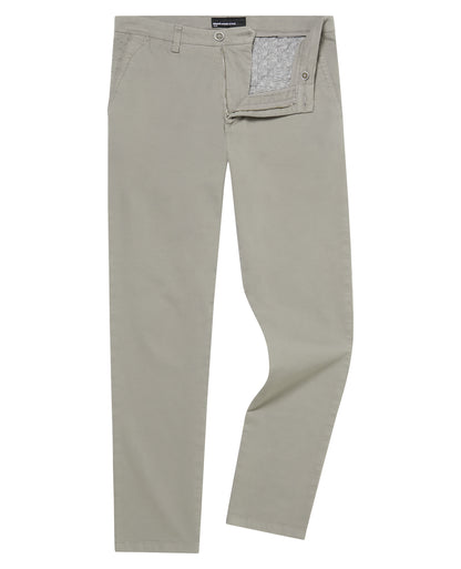 Man wearing a grey Slim Leg Cotton-Stretch Eldon Chino