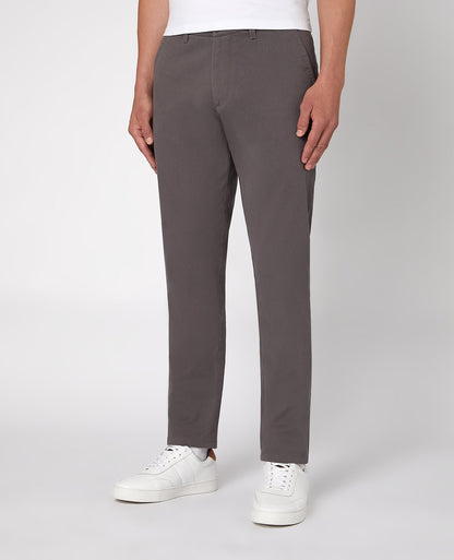 Man wearing a grey Slim Leg Cotton-Stretch Chino
