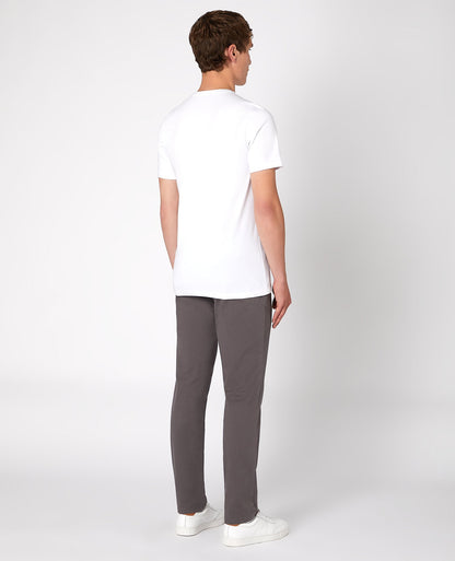 Man wearing a grey Slim Leg Cotton-Stretch Chino