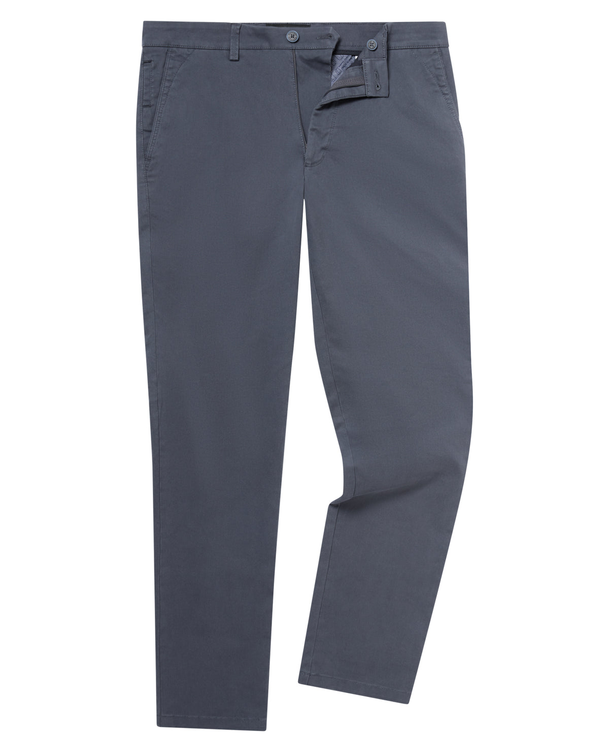 Man wearing a blue Slim Leg Cotton-Stretch Chino
