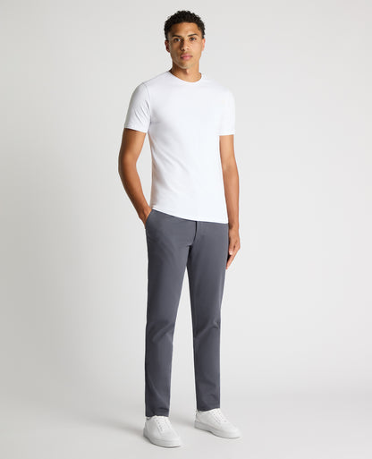 Man wearing a blue Slim Leg Cotton-Stretch Chino