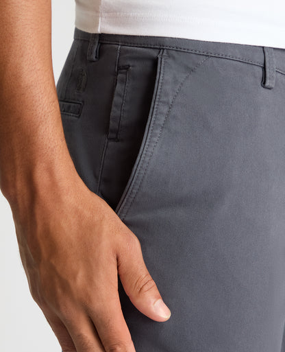 Man wearing a blue Slim Leg Cotton-Stretch Chino