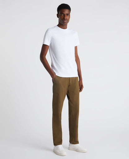Man wearing a green Slim Leg Cotton-Stretch Chino