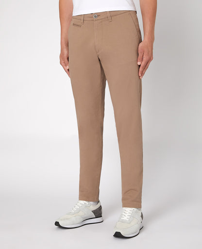 Man wearing a sand X-Slim Leg Cotton-Stretch Chino
