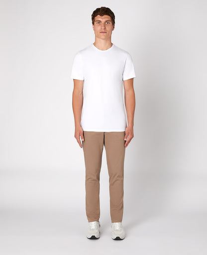 Man wearing a sand X-Slim Leg Cotton-Stretch Chino