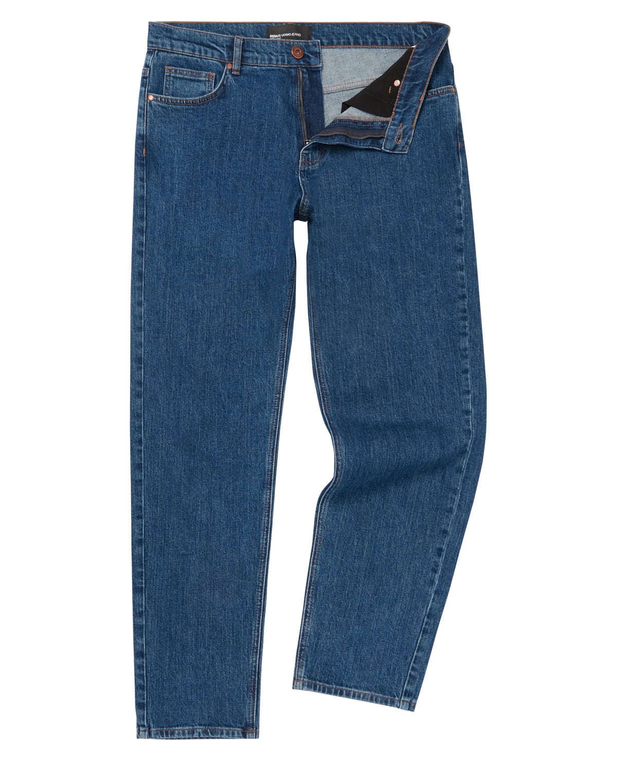 Man wearing a blue Relaxed Fit Comfort Stretch Jean