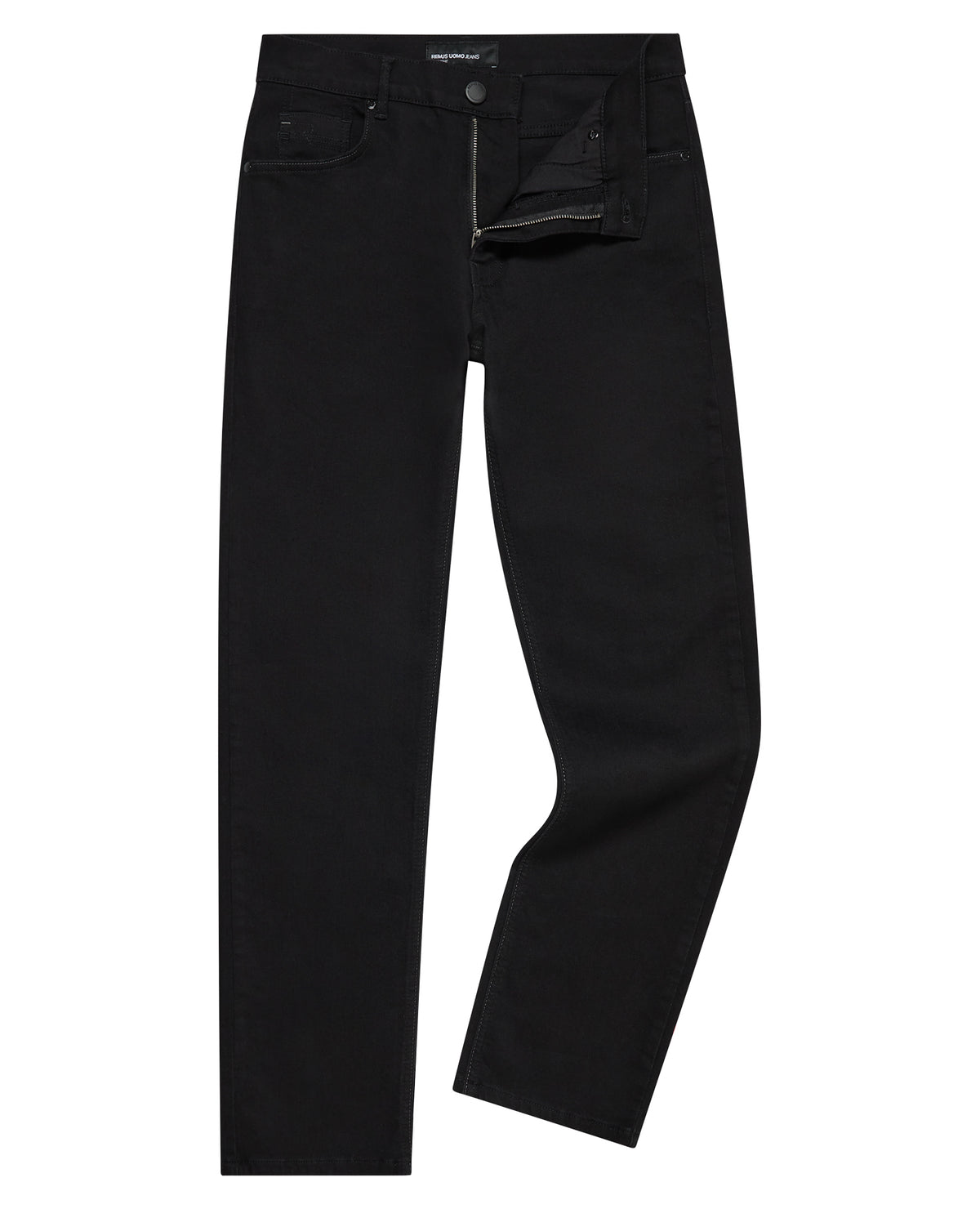 Man wearing a black Rogan Straight Leg Powerstretch Jean