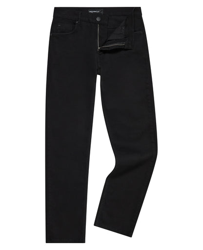 Man wearing a black Rogan Straight Leg Powerstretch Jean