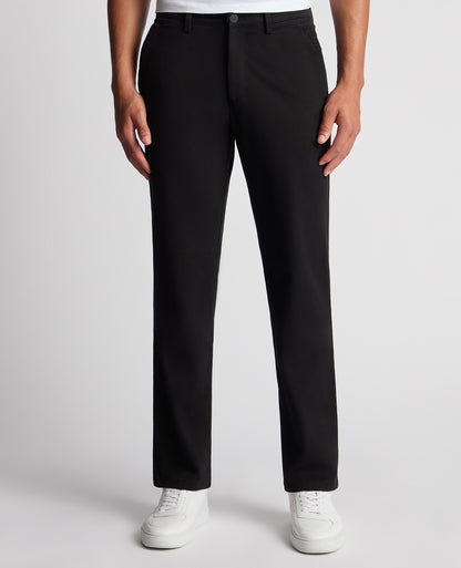 Man wearing a black Straight Leg Cotton-Stretch Ronan Chino